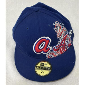 New Era Designer ATLANTA BRAVES (Size 7 1/4) Cap Hat || pre-owned